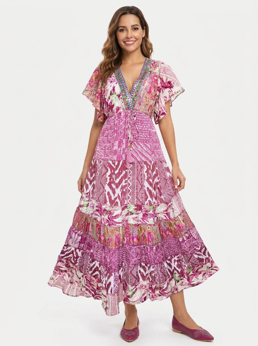 VESTIDO BOHEMIO "AURORA MEDITERRANEA"