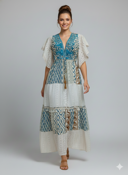 VESTIDO BOHEMIO "EFECTO ROMANTICO"