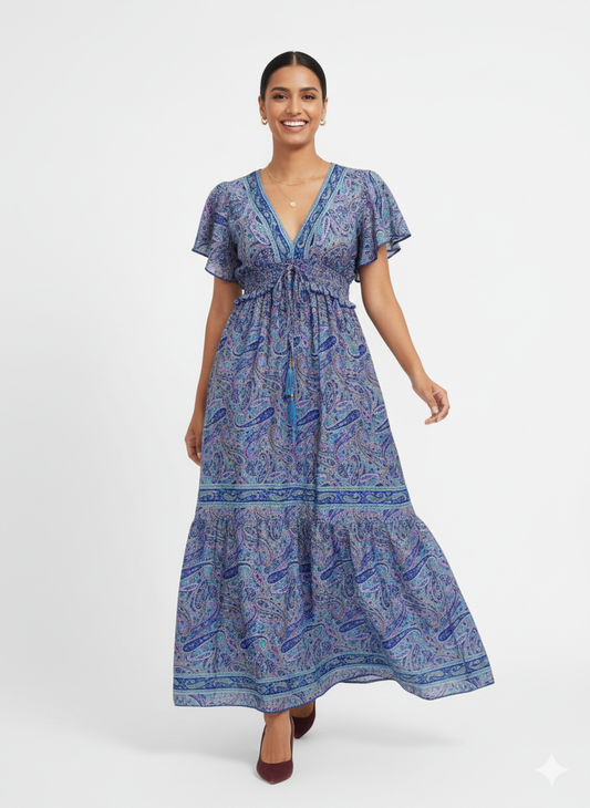 VESTIDO BOHO CHIC "AVENTURA TROPICAL"