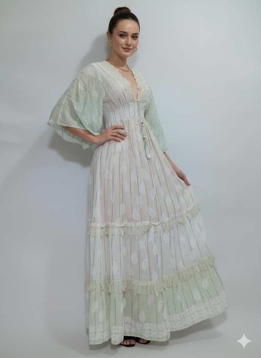 VESTIDO LARGO BOHEMIO "VERANO DE CORAL"