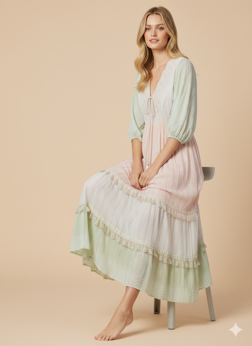 VESTIDO LARGO “NUBE DE ALGODON”