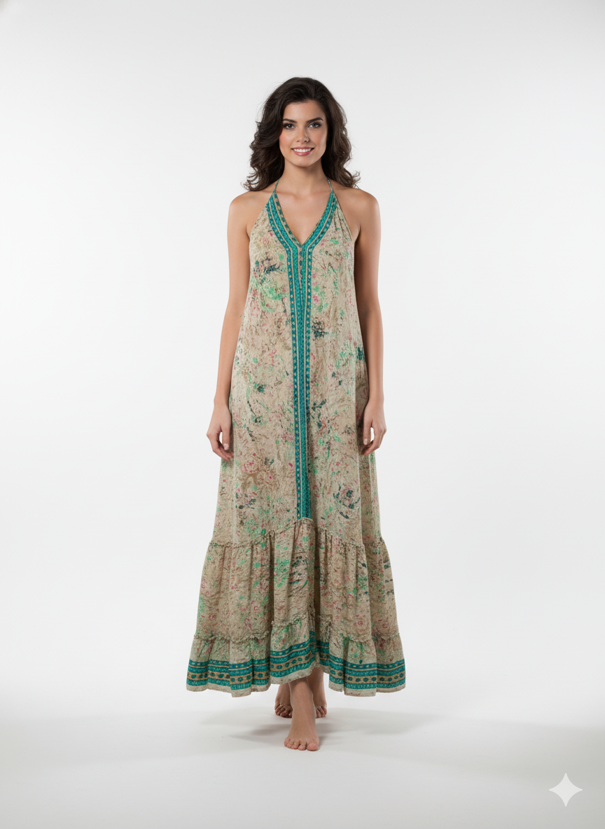 VESTIDO LARGO BOHEMIO "TROPICAL"