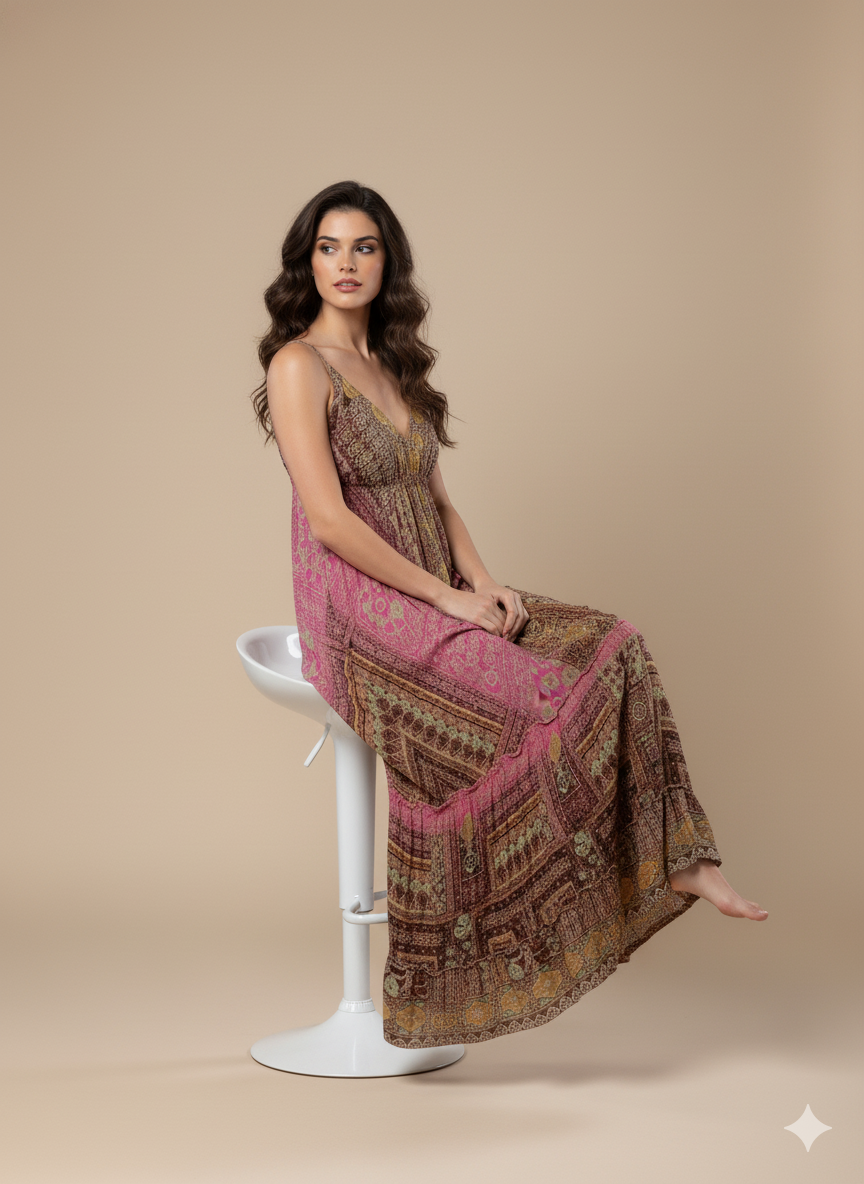 VESTIDO BOHEMIO "ENCANTO MEDITERRANEO"