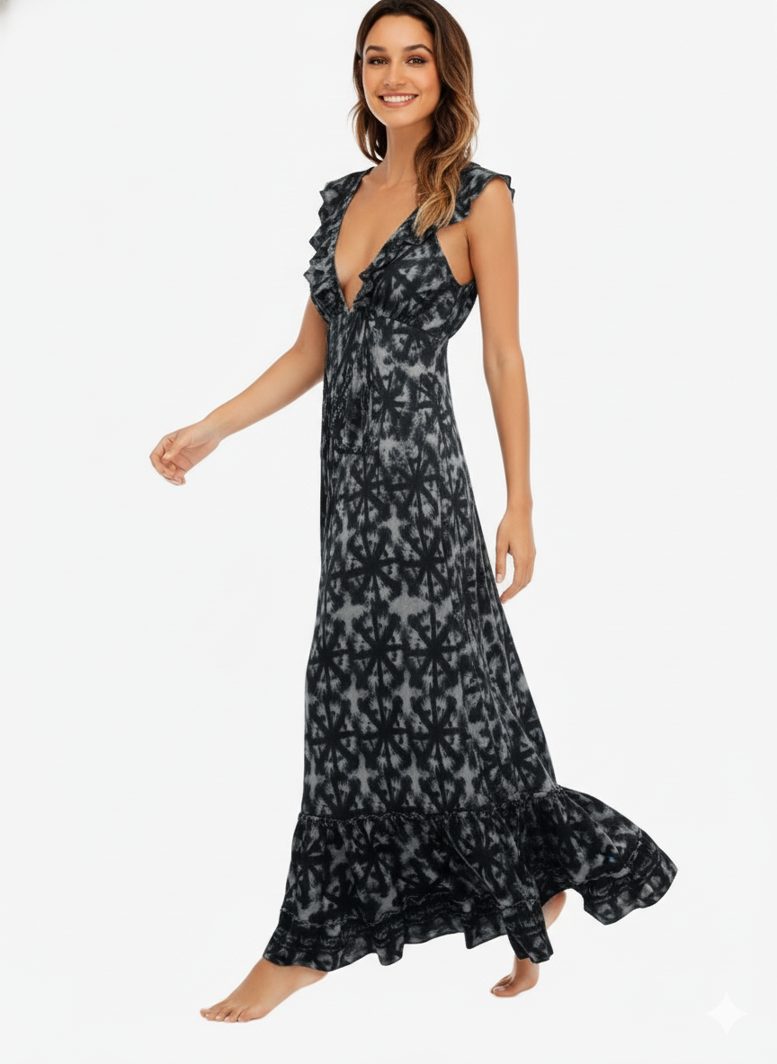 VESTIDO LARGO "TARDE MEDITERRANEA"