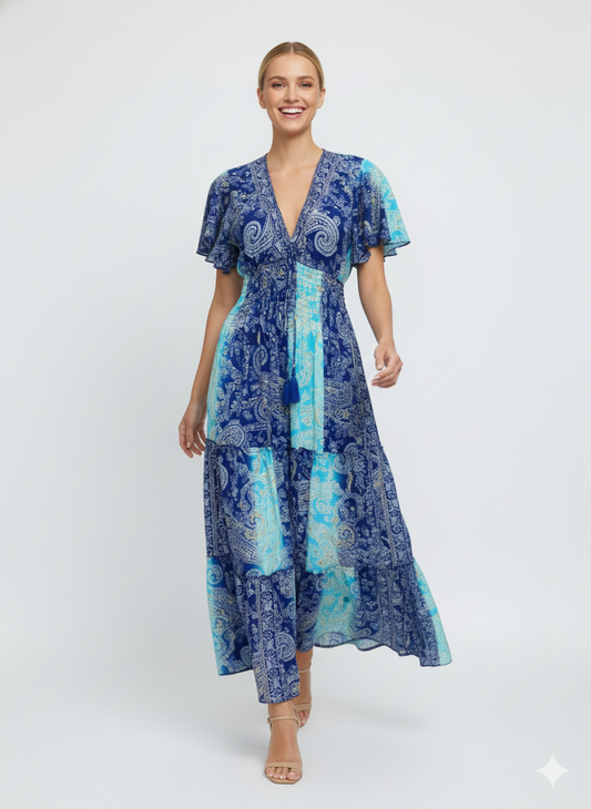 VESTIDO LARGO BOHEMIO" LA DAMA DEL TROPICO"