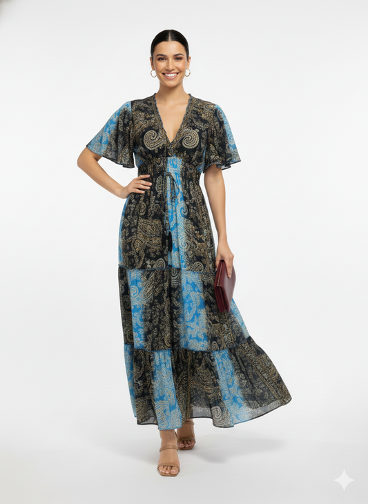 VESTIDO LARGO BOHO "PARAISO BOHEMIO"