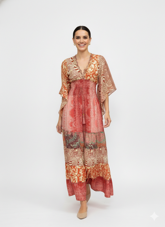 VESTIDO BOHEMIO "FLOR DEL PACIFICO"