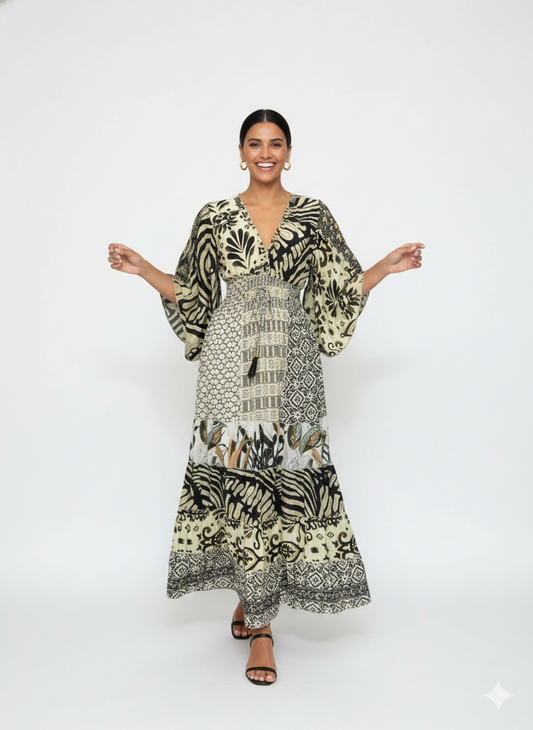 VESTIDO BOHEMIO "SOMBRA DE PALMERA"