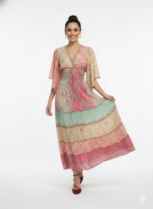 VESTIDO LARGO BOHEMIO "FLOR SE OASIS"