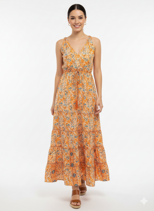 VESTIDO LARGO "AMANECER DORADO"