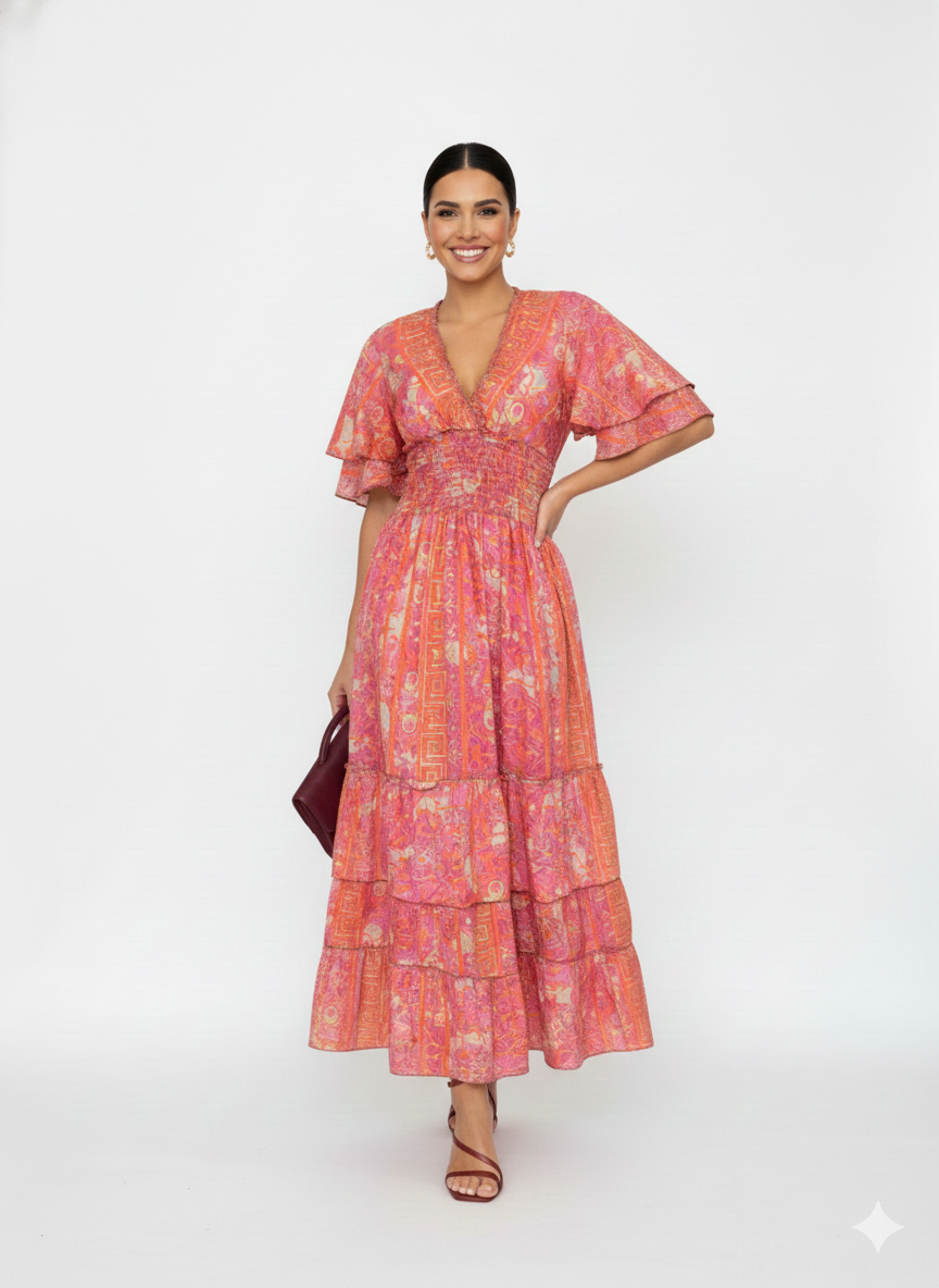 VESTIDO BOHEMIO CHIC "PERLA DEL SOL"