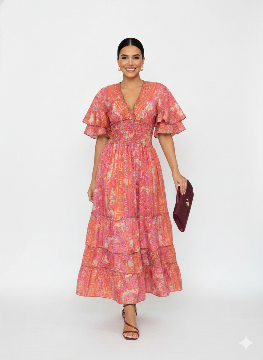 VESTIDO BOHEMIO CHIC "PERLA DEL SOL"