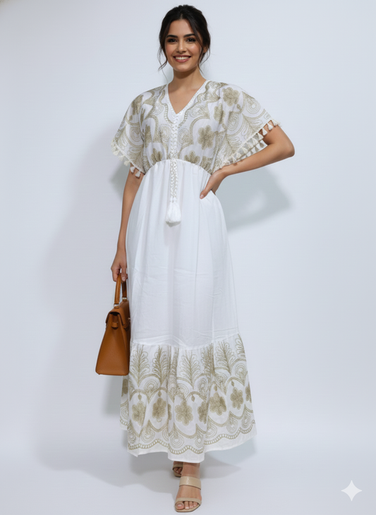 VESTIDO LARGO BOHEMIO "VERANO DE CORAL"