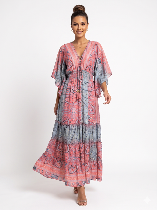 VESTIDO BOHEMIO "CANTO DE TROPICO"