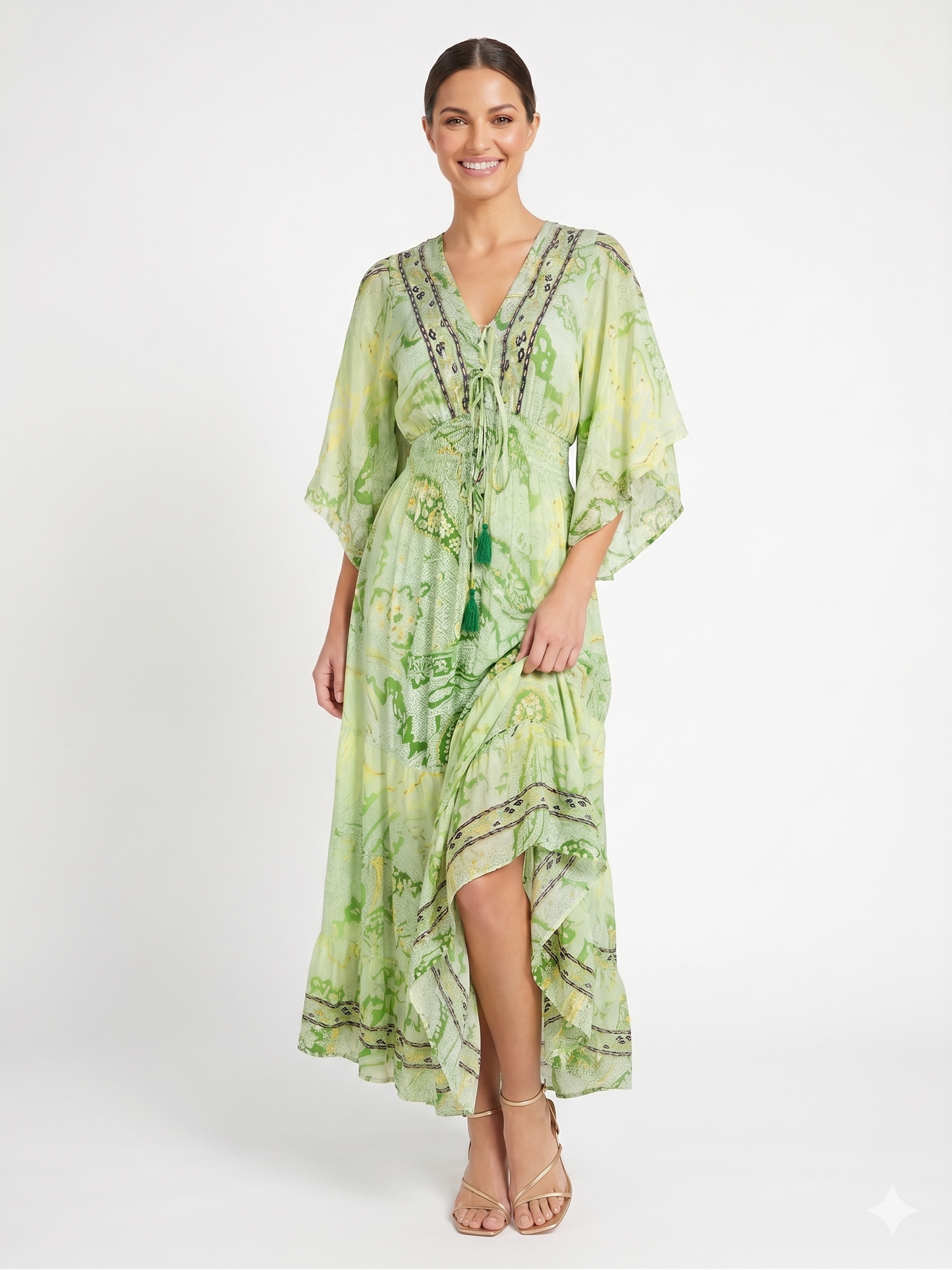 VESTIDO BOHEMIO "LLAMA DE ARENA"