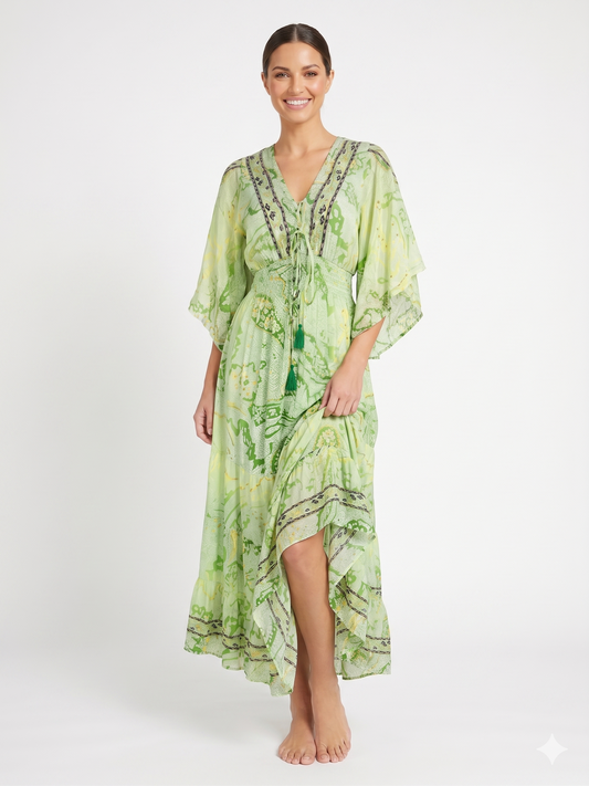 VESTIDO BOHEMIO "LLAMA DE ARENA"