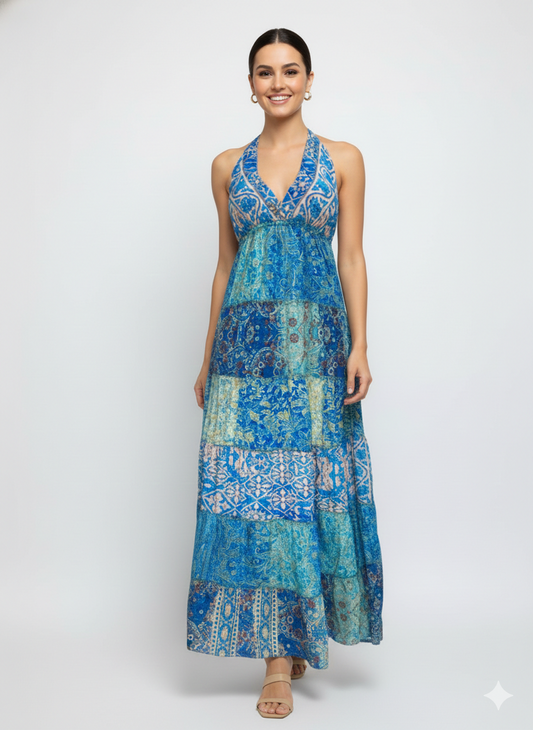 VESTIDO LARGO BOHEMIO" LA DAMA DEL TROPICO"