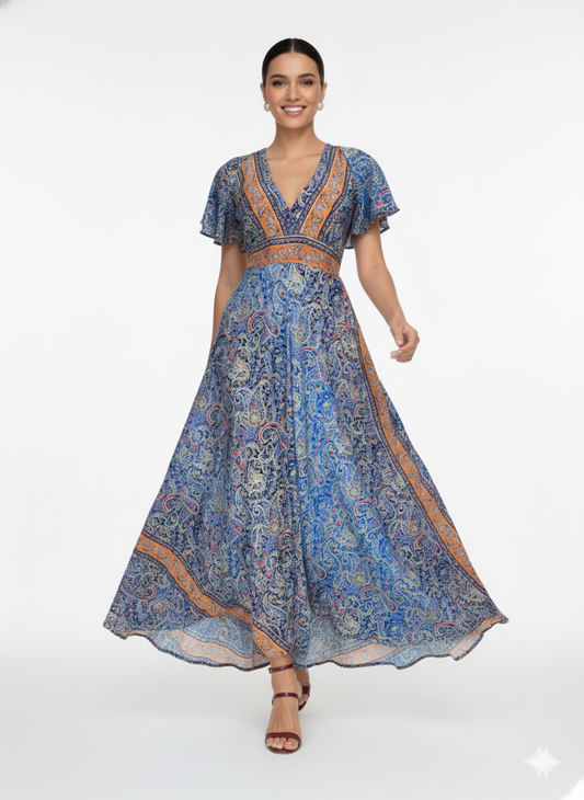 VESTIDO LARGO BOHEMIO "SOMBRA DE COCO II"