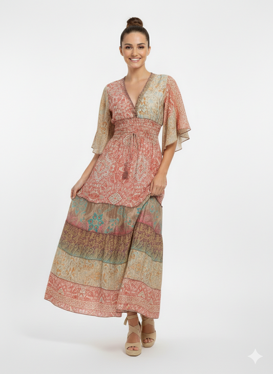 VESTIDO LARGO BOHO "SOL PLAYERO"