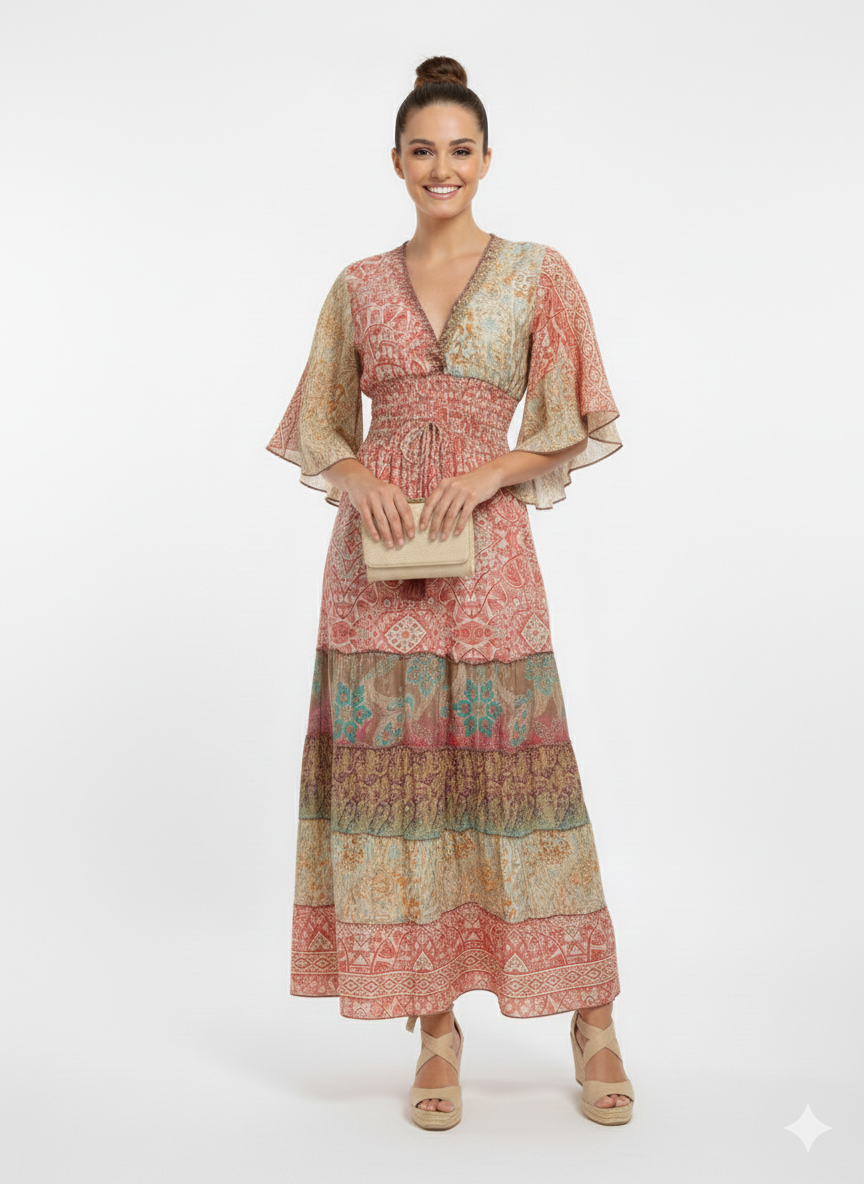 VESTIDO LARGO BOHO "SOL PLAYERO"