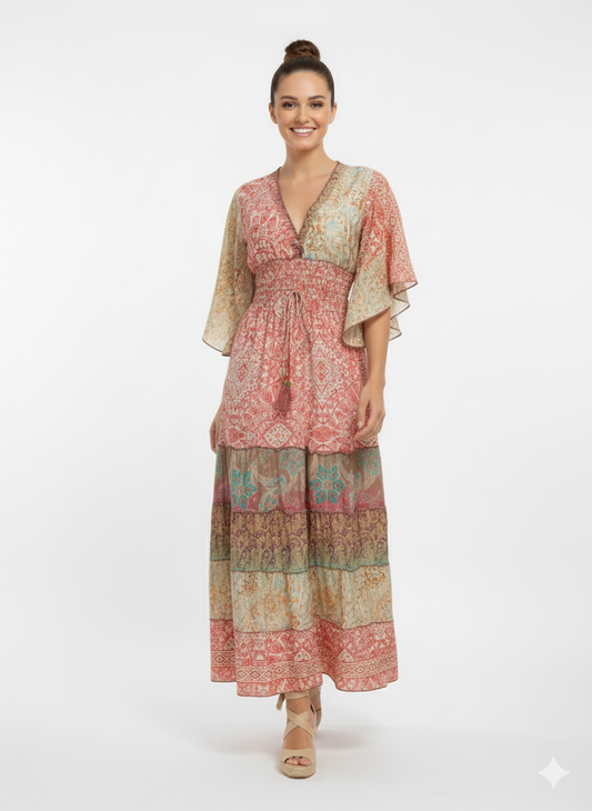 VESTIDO BOHEMIO "BAHIA DORADA