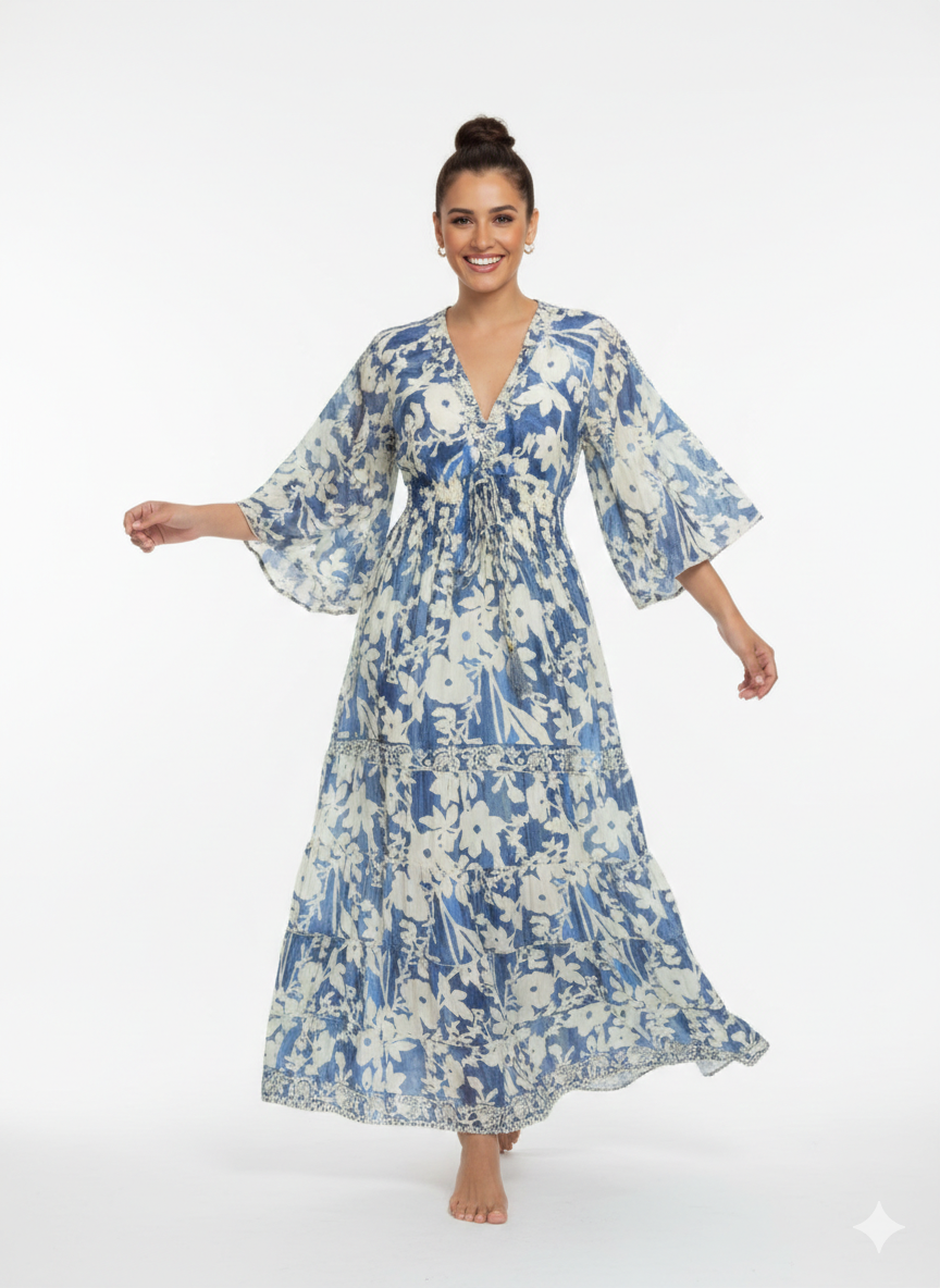 VESTIDO  BOHEMIO "TROPICAL"