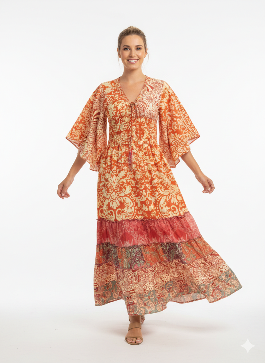 VESTIDO LARGO "LUZ TROPICAL"