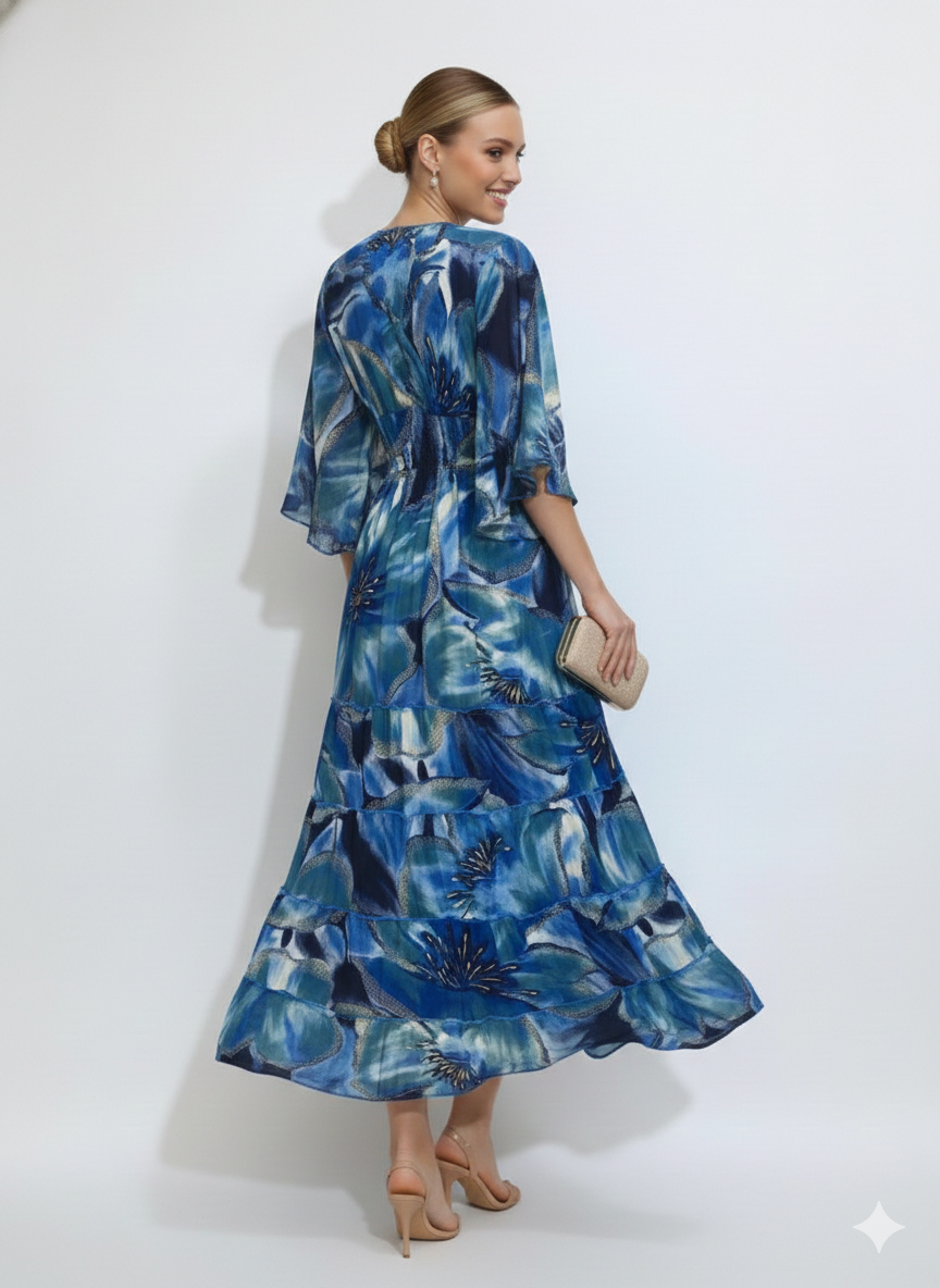 VESTIDO LARGO BOHEMIO "VERANO DE CORAL"