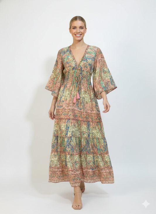 VESTIDO LARGO BOHEMIO "MARIPOSA DEL SOL"