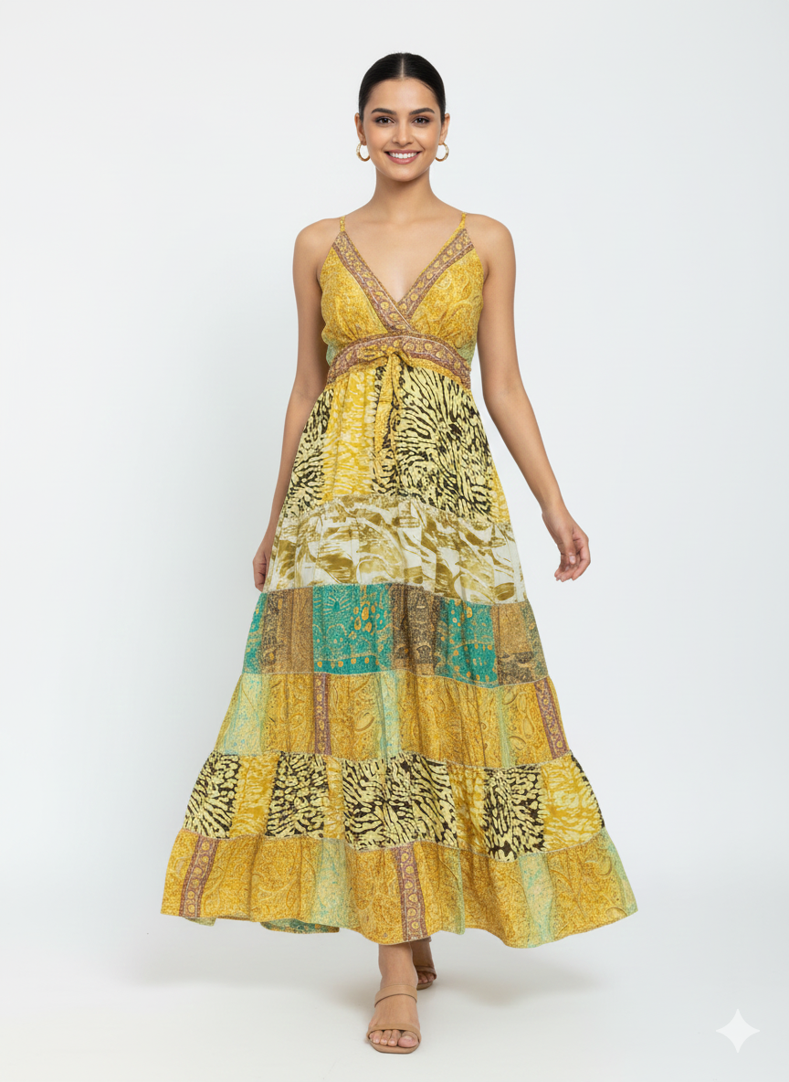 VESTIDO LARGO BOHO "AMANECER CALIDO"