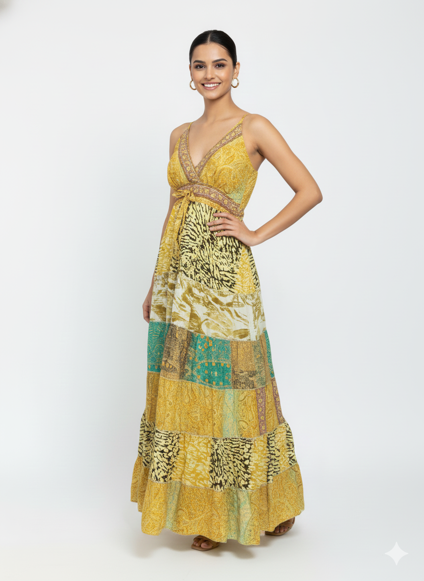 VESTIDO LARGO BOHO "AMANECER CALIDO"
