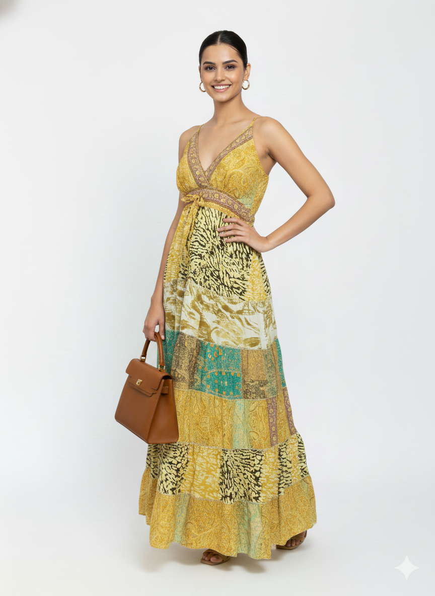 VESTIDO LARGO BOHO "AMANECER CALIDO"