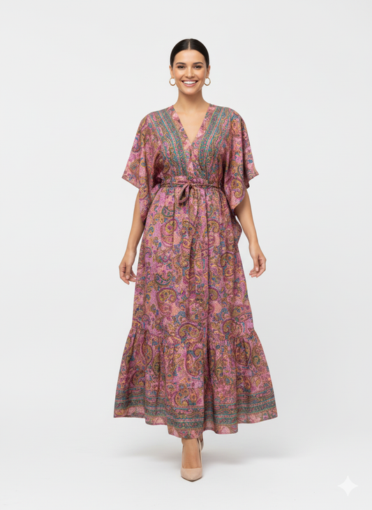 VESTIDO LARGO BOHEMIO "CANTO DEL MAR"