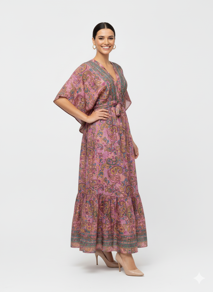 VESTIDO LARGO BOHEMIO "CANTO DEL MAR"