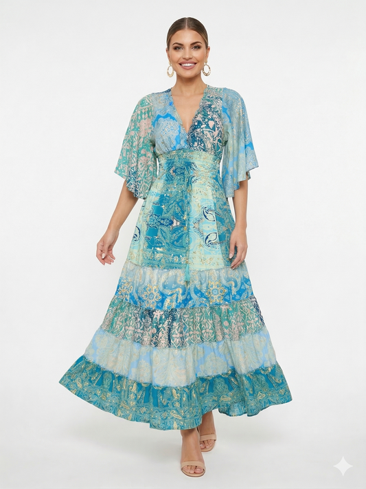 VESTIDO LARGO BOHO "ENCANTO DE MAR"