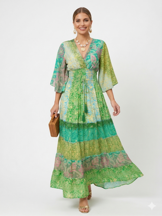 VESTIDO LARGO BOHO "PARAISO BOHEMIO"