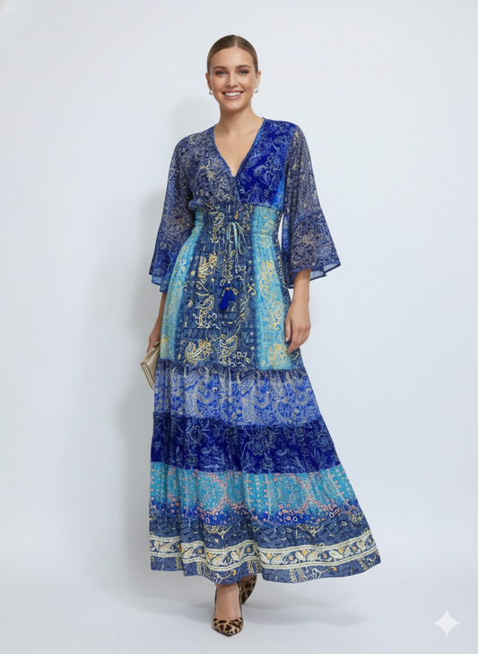 VESTIDO BOHEMIO "TARDE DE BRISA"