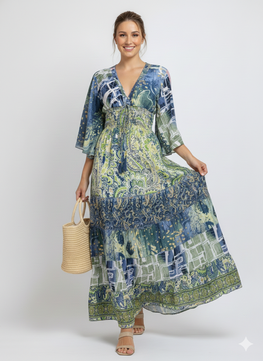 VESTIDO LARGO BOHO "VIENTO CALIDO"