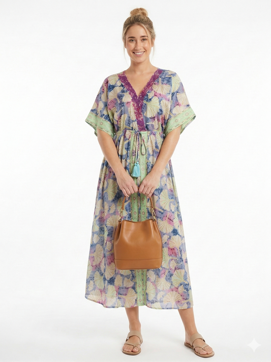 VESTIDO LARGO BOHEMIO " FRESCURA ATARDECER"