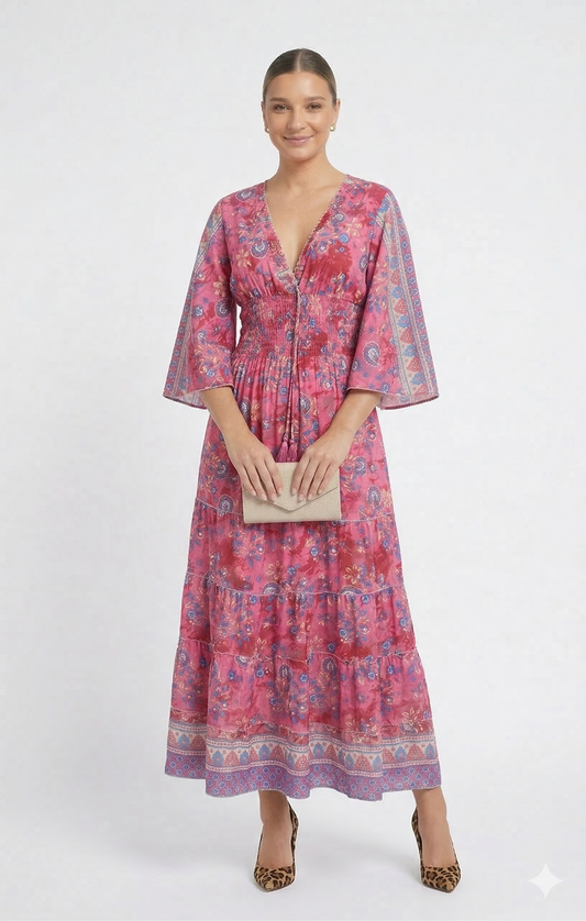 VESTIDO LARGO BOHEMIO "VERANO ENCANTO"