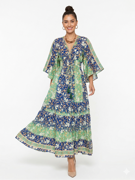 VESTIDO BOHEMIO "SOMBRA DE COCO"