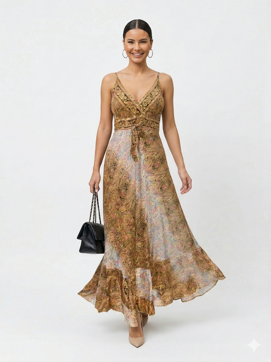 VESTIDO LARGO BPOHEMIO "SOL NACARADO"