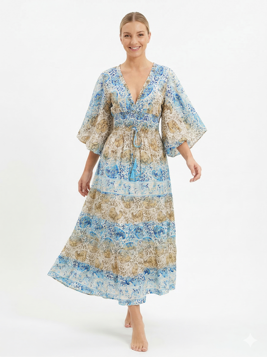 VESTIDO LARGO BOHO "ENCANTO ATARDECER"