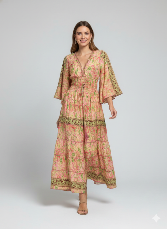 VESTIDO LARGO RAYO DE CORAL