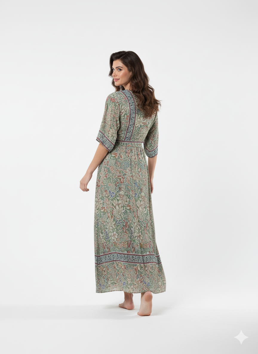 VESTIDO BOHO CHIC "AVENTURA TROPICAL"