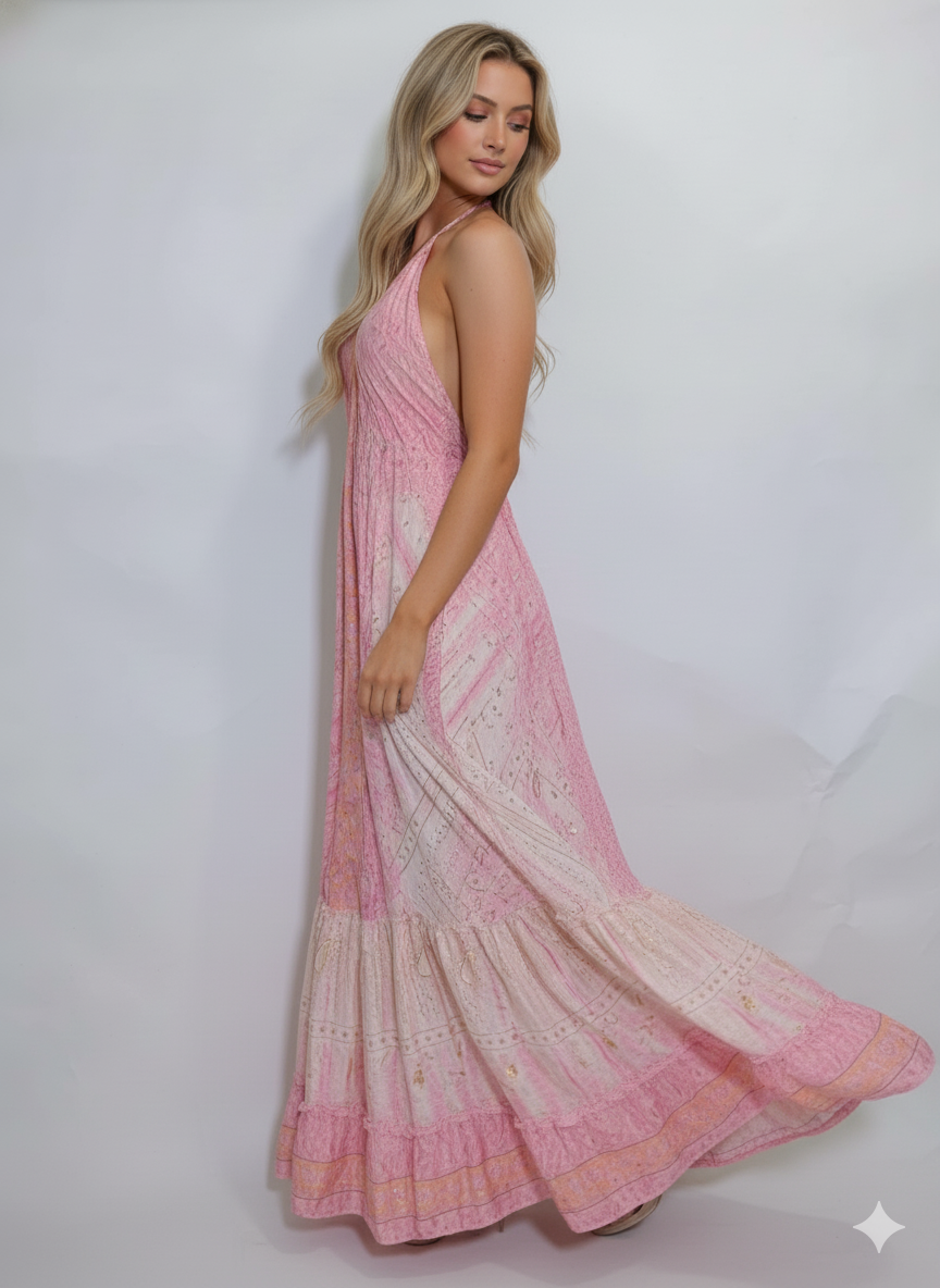 VESTIDO LARGO BOHEMIO BAHIA DORADA