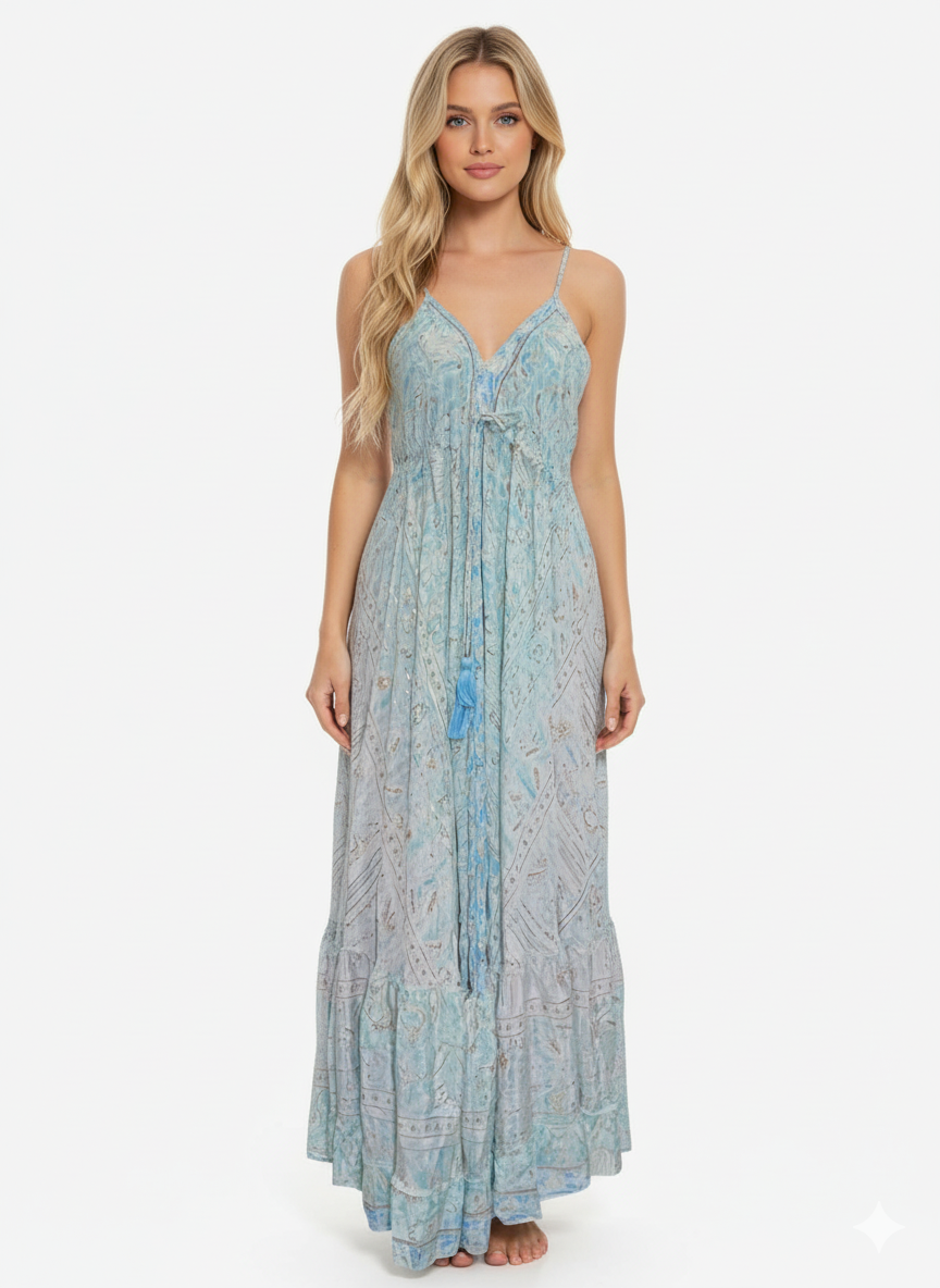 VESTIDO LARGO "MAR DE CORAL"