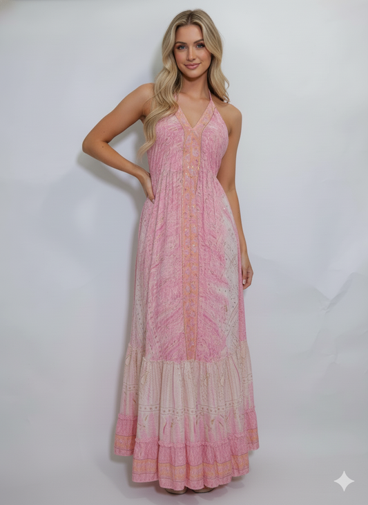 VESTIDO LARGO BOHEMIO BAHIA DORADA